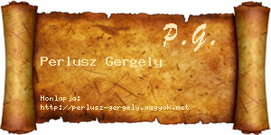 Perlusz Gergely névjegykártya